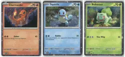 Bulbasaur Charmander Squirtle Pokemon Cards Cosmos Promo Set 046 047 048 NM 151 - Image 1