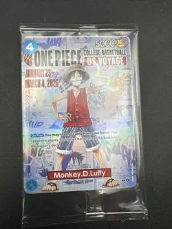 One Piece P-055 Monkey D. Luffy U.S. Voyage College Basketball Promo Card-SEALED - Image 1