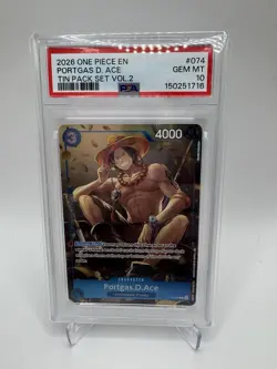 Portgas.D.Ace (Tin Pack Set Vol. 2) P-074 One Piece Promotion Cards Foil PSA 10 - Image 1