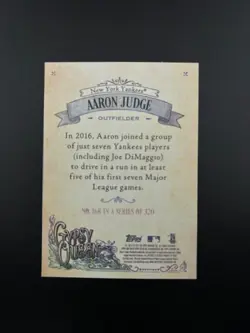 2017 Topps Gypsy Queen Aaron Judge RC #168 Yankees Rookie Card Ungraded EX NICE - Image 2