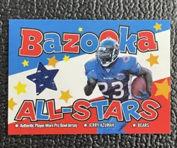 🔥JERRY AZUMAH 2004 BAZOOKA ALL-STARS GAME USED PRO BOWL JERSEY CARD!🔥BEARS! - Image 1