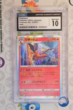 Pokemon TCG Charizard 010 Pokemon Go Holo JPN 2022 CGC GEM MINT 10 - Image 1
