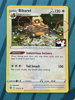 [2x Swirl] Pokemon Card - Bibarel - Cosmos HOLO (121/172) Prize Pack Series 3 NM - Image 1