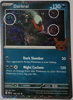 Fart Swirl 🌀 Darkrai •x3 Swirls Cosmos Holo Rare Pokemon TCG Trick Or Trade 🌀 - Image 2
