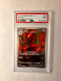 Scizor 205/197 PSA 9 Pokemon Obf En Obsidian Flames 2023 Illustration Rare - Image 1
