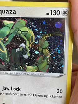 POKEMON RAYQUAZA SWSH029 BLACK PROMO STAR COSMOS HOLOFOIL WITH SWIRL NM CARD - Image 3