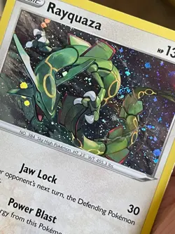 POKEMON RAYQUAZA SWSH029 BLACK PROMO STAR COSMOS HOLOFOIL WITH SWIRL NM CARD - Image 4