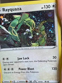 POKEMON RAYQUAZA SWSH029 BLACK PROMO STAR COSMOS HOLOFOIL WITH SWIRL NM CARD - Image 5