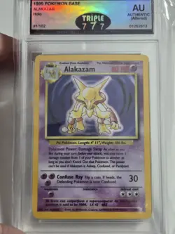 Alakazam Pokemon 1999 Base Set Holo 1/102 AUTHENTIC ALTERED GRADED PSA CGC BGS - Image 1