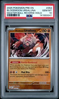 2025 POKEMON PRE EN-PRISMATIC EVOLUTIONS #054 BLOODMOON URSALUNA PSA 10 - Image 1