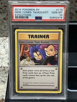 2016 Pokemon Here Comes Team Rocket! Evolutions Secret Rare 113/108 PSA 10 - Image 1