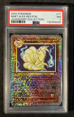 Pokemon TCG Ninetales 17/110 Reverse Foil Vintage 2002 Legendary Collection PSA7 - Image 1
