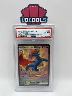 2025 POKEMON JTG EN-JOURNEY TOGETHER #187 SALAMENCE EX PSA 8 - Image 1