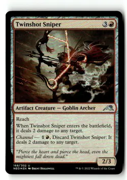 Twinshot Sniper 168 Uncommon Kamigawa: Neon Dynasty Magic: The Gathering Foil - Image 1