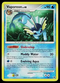 Pokemon Card - Vaporeon Rising Rivals 34/111 Rare - Image 1