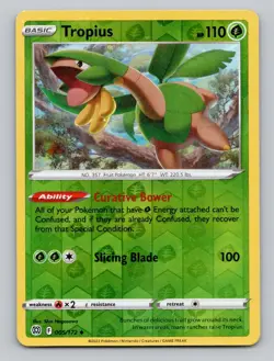 Reverse Holo Tropius 005/172 Uncommon Brilliant Stars Pokemon - Image 1