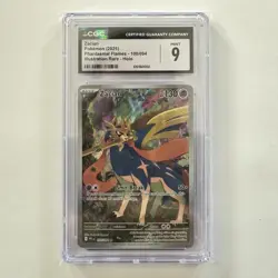 Zacian 100/094 2025 Phantasmal Flames Illustration Rare Holo CGC 9 Pokemon Card - Image 1