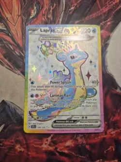 Pokemon Lapras ex 158/142 SV07: Stellar Crown Ultra Rare Full Art Holo NM - Image 1