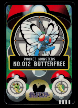 NM - Pokemon Japanese Butterfree No. 012 Bandai Sealdass Sticker - Image 1