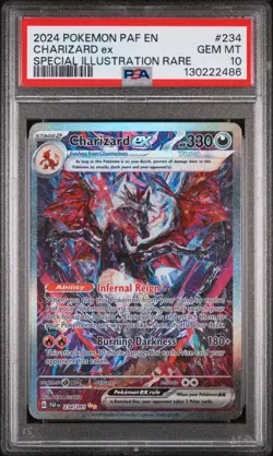 2024 POKEMON PAF EN-PALDEAN FATES SPECIAL ILLUSTRATION RARE CHARIZARD EX PSA 10 - Image 1