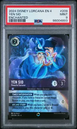 2024 DISNEY LORCANA EN 4-URSULA'S RETURN #209 YEN SID - POWERFUL SORCERER PSA 9 - Image 1