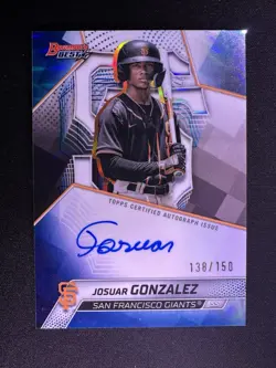 2025 Bowman’s Best Josuar Gonzalez Best of 25 Auto Blue Refractor /150 Rookie SF - Image 1