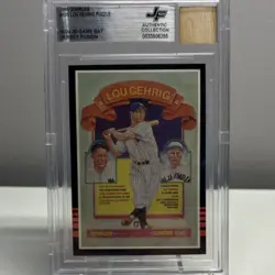 Donruss 1985 Lou Gehrig #635 Diamond King Hall of Fame Puzzle Jersey Fusion BGS - Image 1
