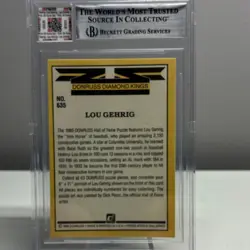 Donruss 1985 Lou Gehrig #635 Diamond King Hall of Fame Puzzle Jersey Fusion BGS - Image 2