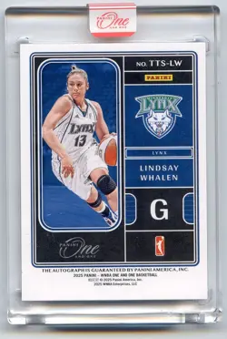 2025 Panini One And One WNBA Team Titans Gold #/10 AUTO Lindsay Whalen, Minnesot - Image 2