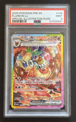 Pokemon 2025 PRE EN Flareon 146/131 Prismatic Evolutions ex SIR PSA 9 - Image 1