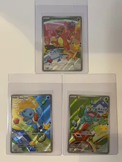 Kanto Starters First Partner Illustration Promos 30th Anniversary Pokemon NM TCG - Image 1