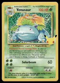 Pokemon Cards Venusaur 15/102 Celebrations: Classic Collection NM *2 - Image 1