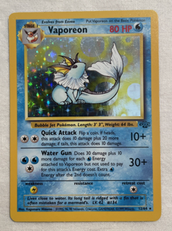 1x Vaporeon Jungle 12/64 Holo Unlimited Pokemon Card LP - Image 1