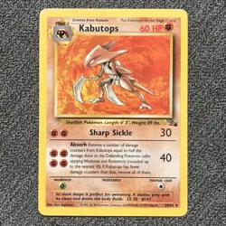 Kabutops 24/62 LP - Fossil Set Non-Holo Card - Vintage WOTC Pokemon TCG - Image 1