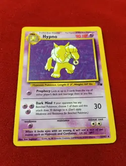 Pokemon TCG Hypno 23/62 Fossil Set Rare Unlimited Card Wizards 1999 LP/NM Condit - Image 1
