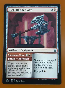 1x Two-Handed Axe & Sweeping Cleave | Battle for Baldur's Gate | MTG Magic Cards - Image 1