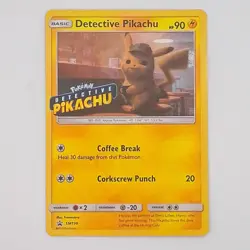 Pokemon Card Detective Pikachu SM190 Black Star Promo STAMPED Near Mint - Image 1
