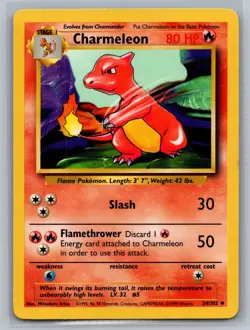 Charmeleon Base Set #024/102 Uncommon Pokemon Card - Image 1