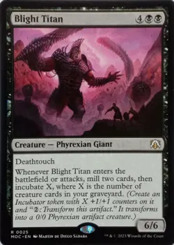 0025 BLIGHT TITAN RARE MARCH OF THE MACHINE COMMANDER MTG CARD - Image 1