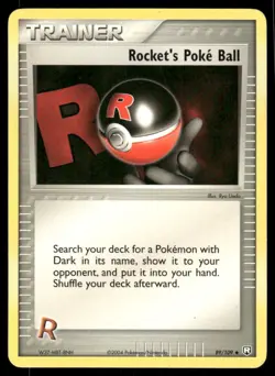 Pokemon Cards Rocket's Poke Ball 89/109 NON HOLO EX Team Rocket Returns LP - Image 1