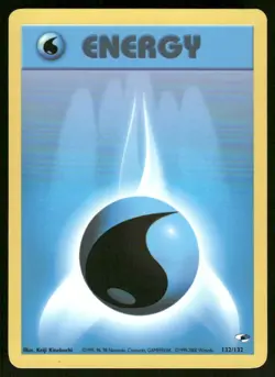 Pokemon Cards Water Energy 132/132 Unlimited Gym Heroes WOTC NM - Image 1