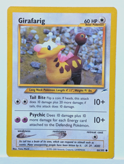 Girafarig 66/105 Neo Destiny Pokemon TCG Non Holo Card - LP - Image 1
