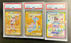 PSA 9 - 2024 Pokemon CINDERACE LAPRAS TERAPAGOS EX UPC PROMO SET #163,164,165 1 - Image 1