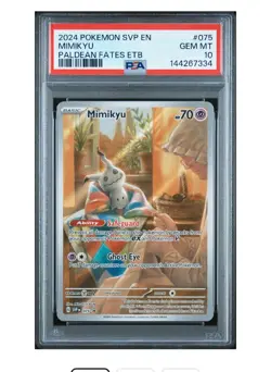 2024 Pokemon Scarlet & Violet Promos Paldean Fates ETB #075 Mimikyu PSA 10 - Image 1