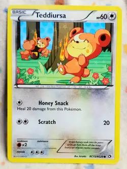 Pokemon Legendary Treasures TEDDIURSA RC15/RC25 Common Reverse Holo 2013 EX/LP - Image 1