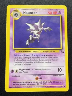 Pokemon TCG Haunter 21/62 Fossil Set Rare NON HOLO 1999 WoTC Unlimited (LP) - Image 1
