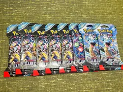 Pokemon TCG Stellar Crown Sleeved Booster Pack – 8 Packs – Factory Sealed - Image 1