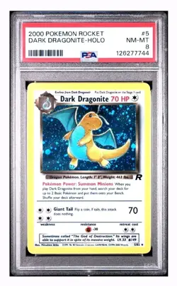Dark Dragonite 5/82 Holo PSA 8 2000 Pokemon Team Rocket WOTC - Image 1