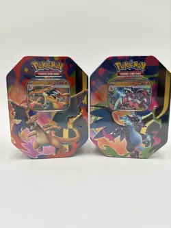 Pokemon Mega Charizard X & Y EX Tin Set - 1 of each - Factory Sealed - Image 1