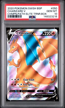 PSA 10 CHARIZARD V SWSH050 FULL ART BLACK STAR PROMO CHAMPIONS PATH POKEMON 🔥 - Image 1